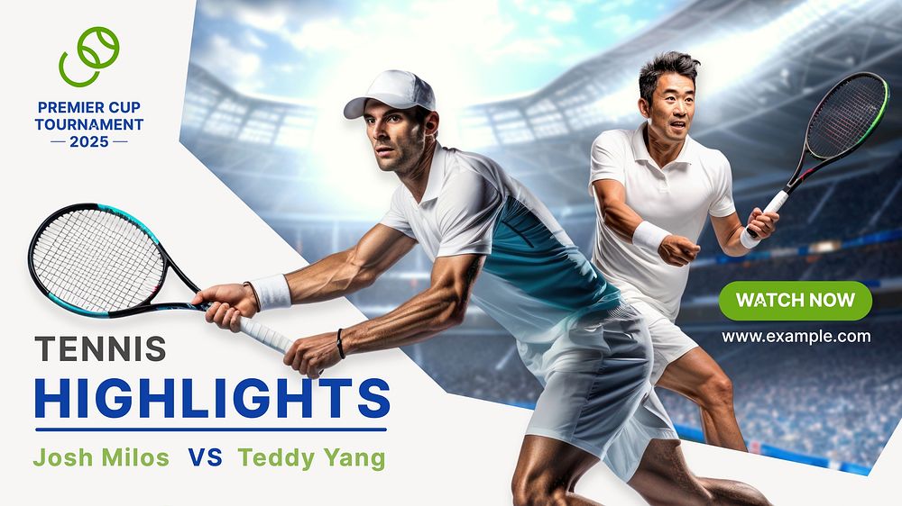 Tennis highlights Youtube cover template