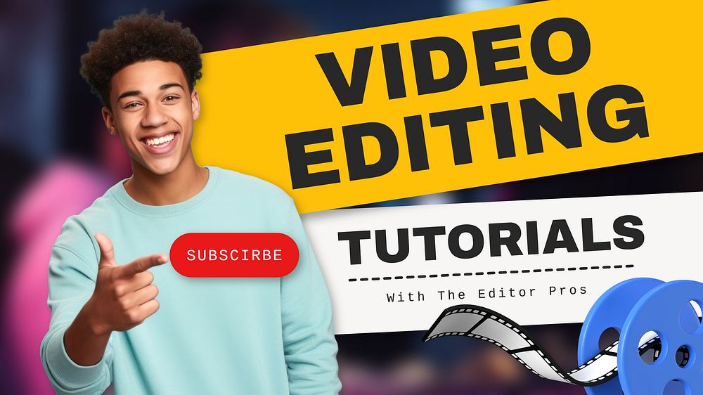 Video editing tutorial Youtube cover template