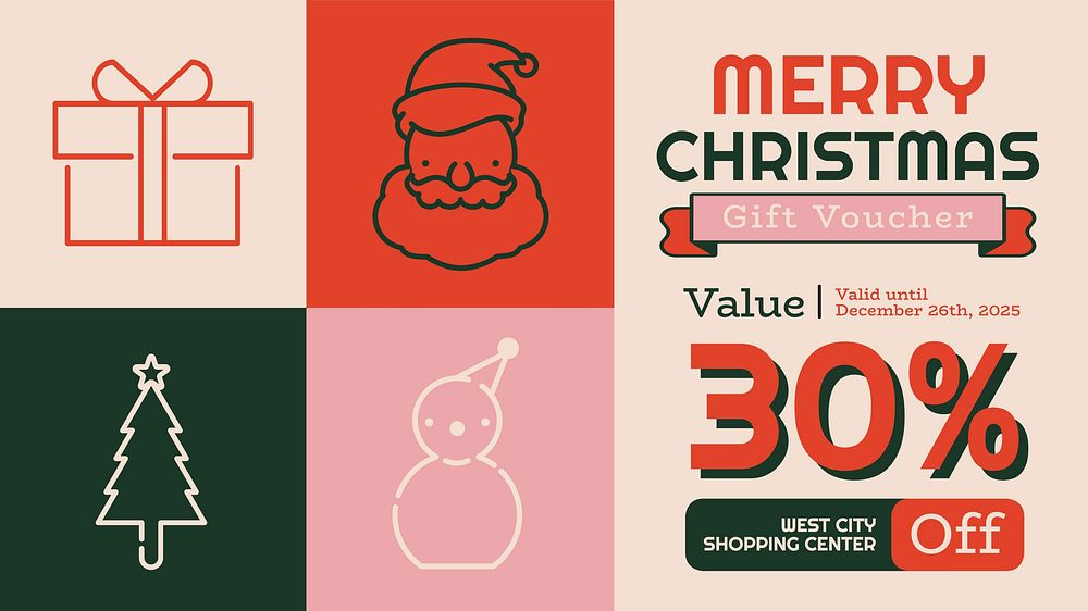 Christmas gift voucher template  design
