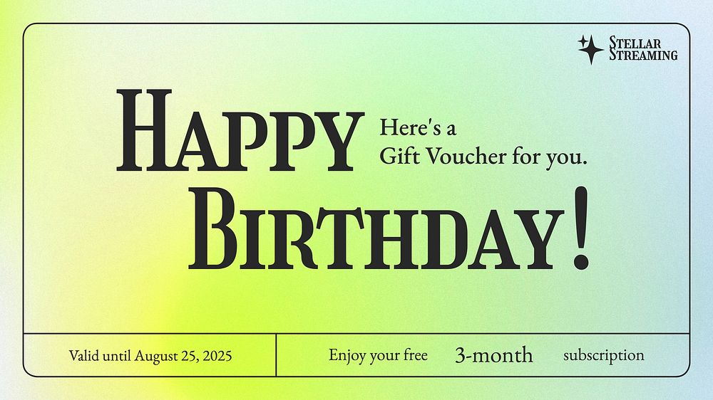 Birthday voucher template