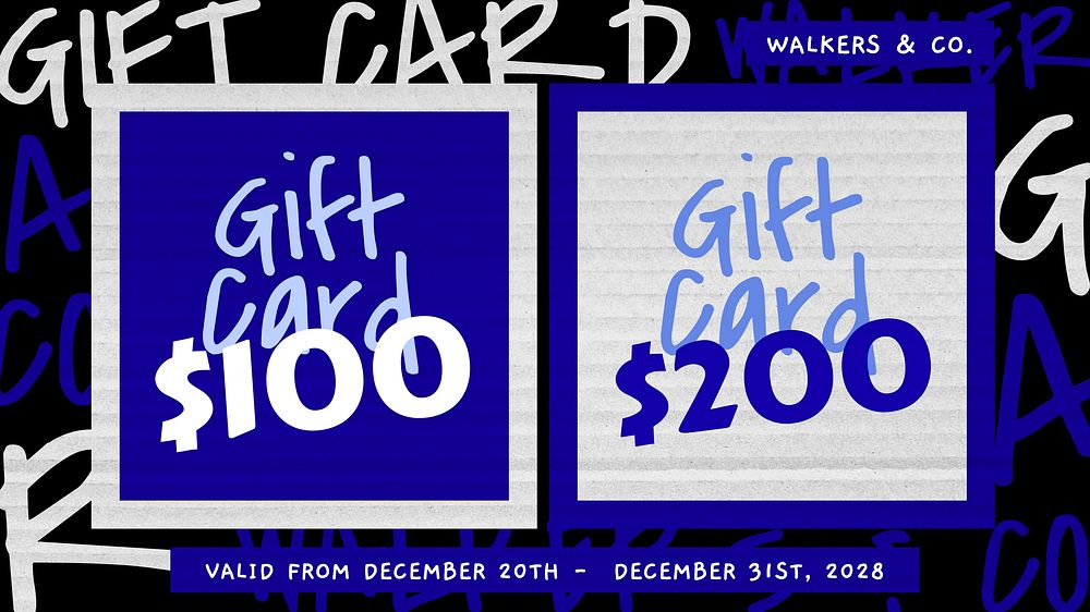 Shopping gift card template