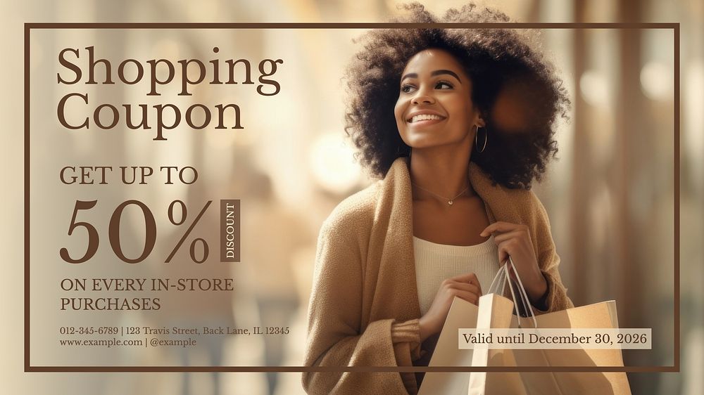 Shopping coupon template