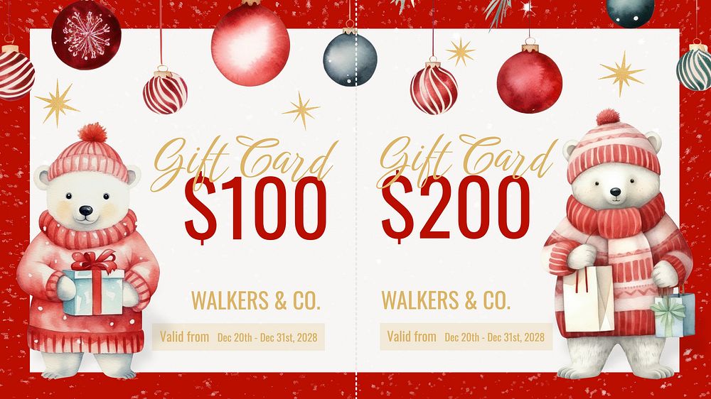 Shopping gift card template