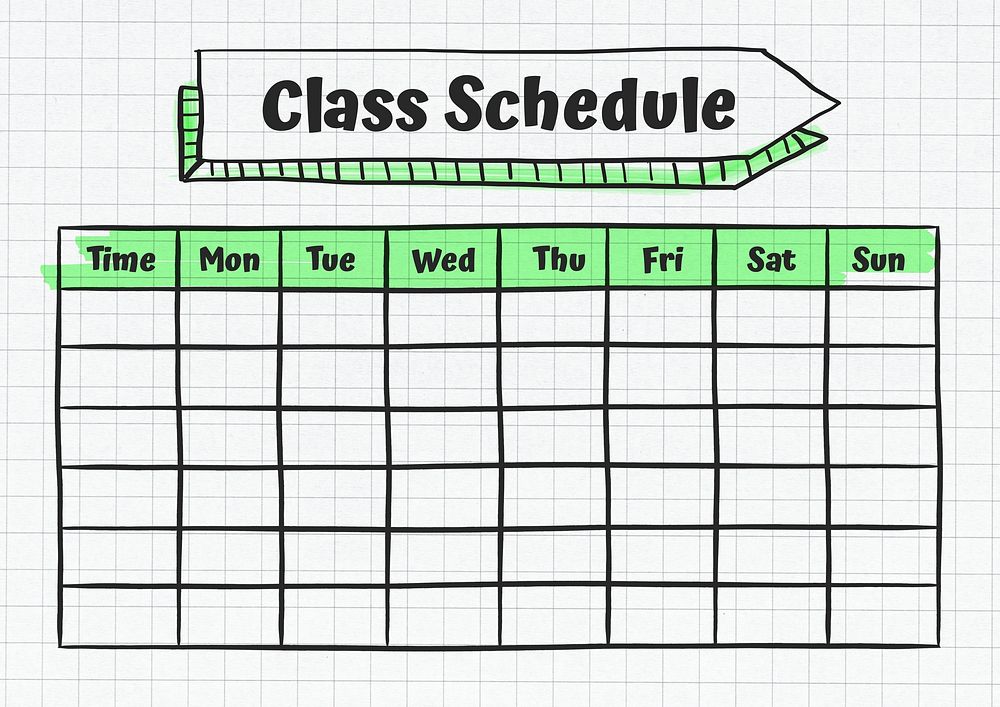 Class schedule template
