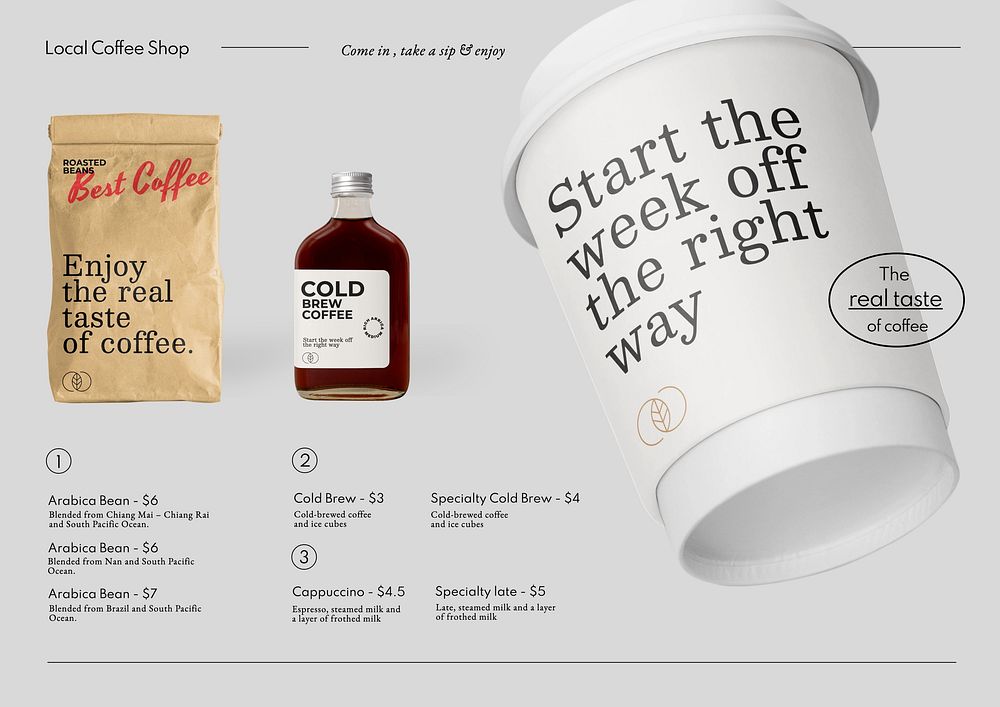 Coffee menu template