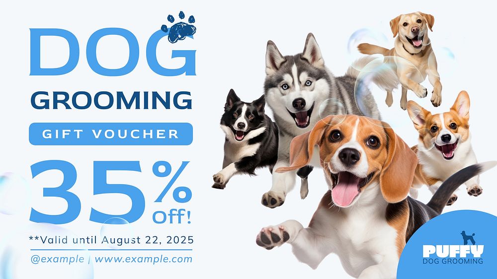 Dog grooming voucher template