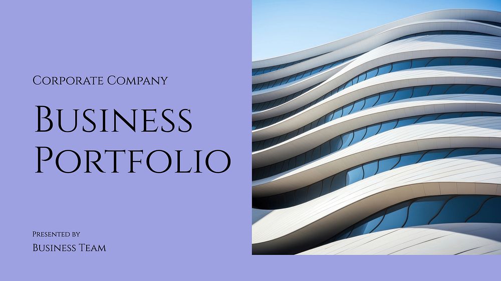 Business portfolio presentation template