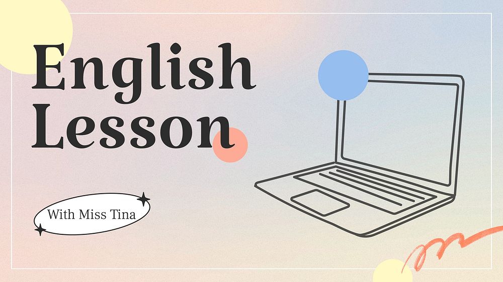 English lesson presentation template