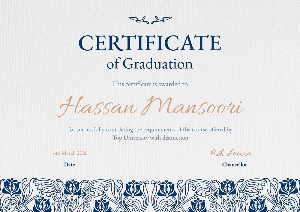 Certificate of graduation template | Free Photo - rawpixel