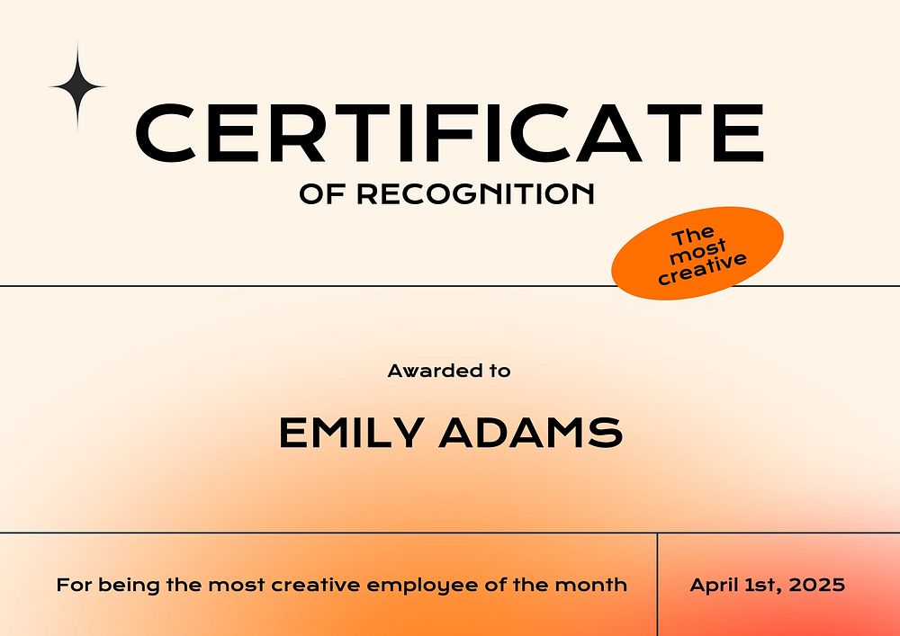Certificate of recognition template  design