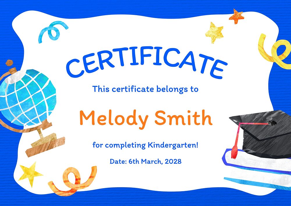 Children certificate template