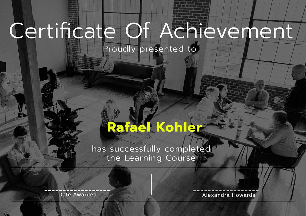 Certificate of achievement template, editable design