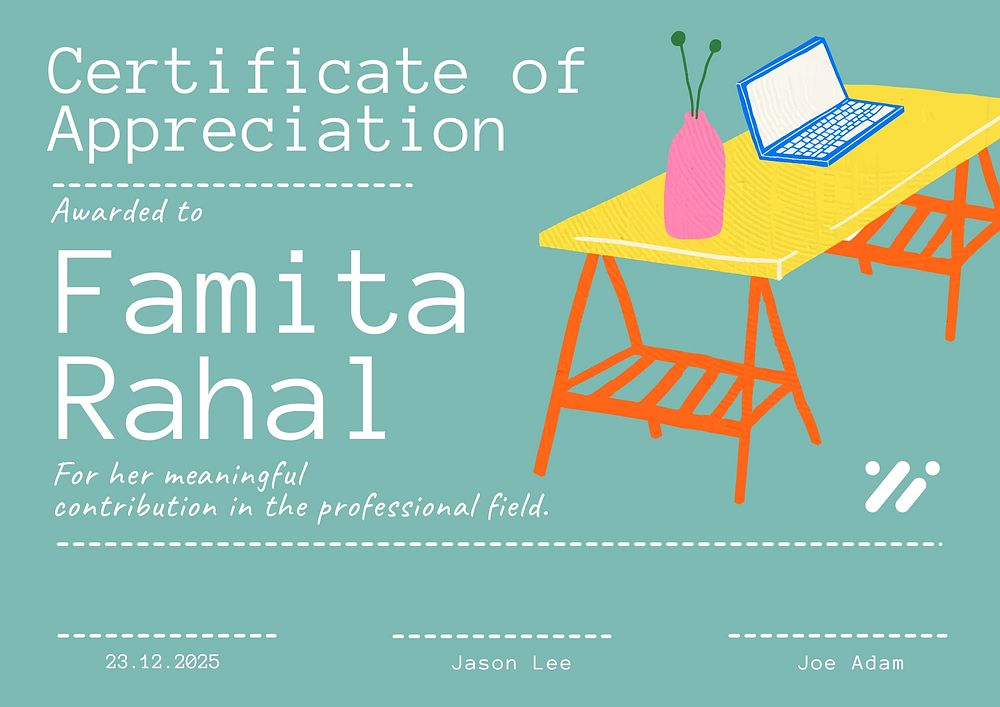 Certificate of appreciation template  design