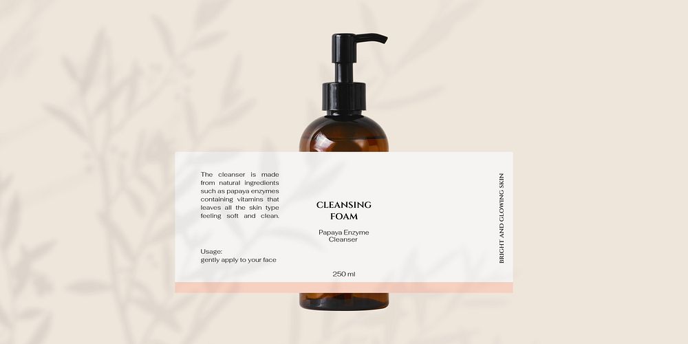Facial cleansing label template