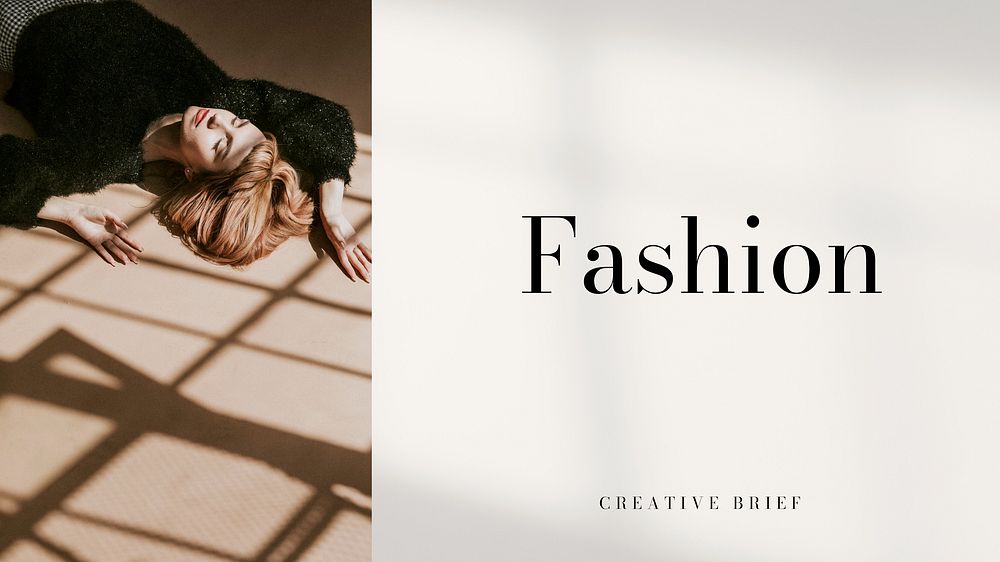 Fashion creative brief presentation template minimal design set