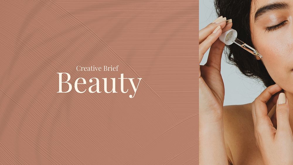 Beauty creative brief presentation template, earth tone design set 
