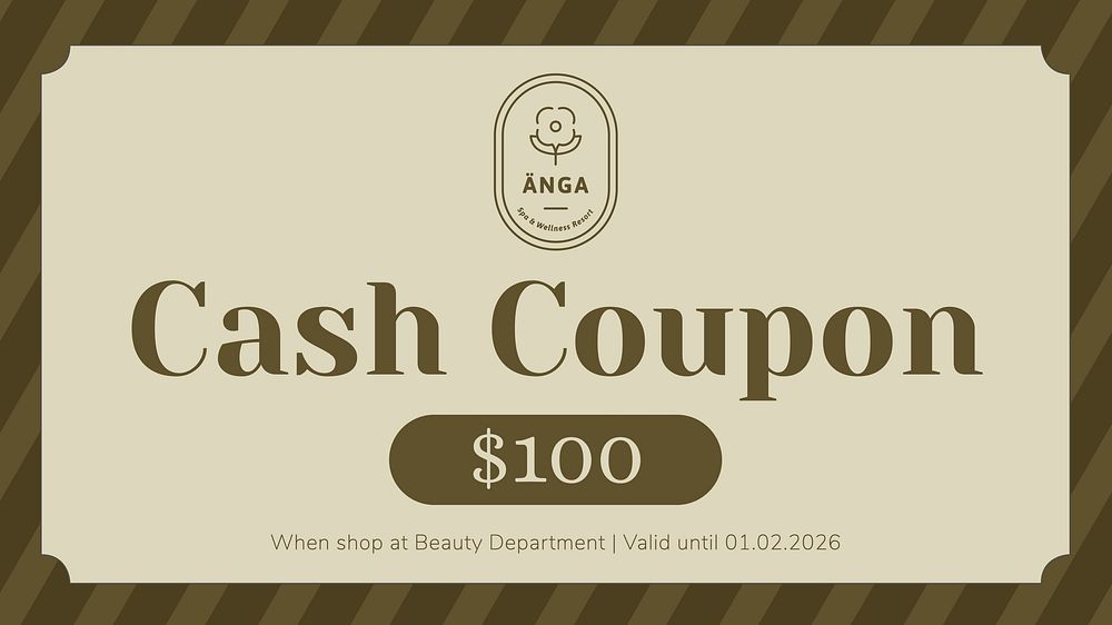 Cash coupon template