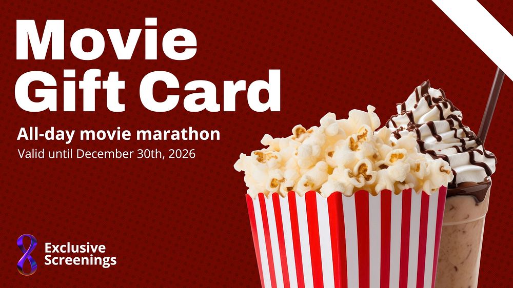 Movie gift card template