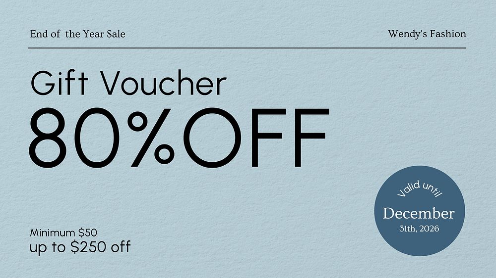 End of year voucher template