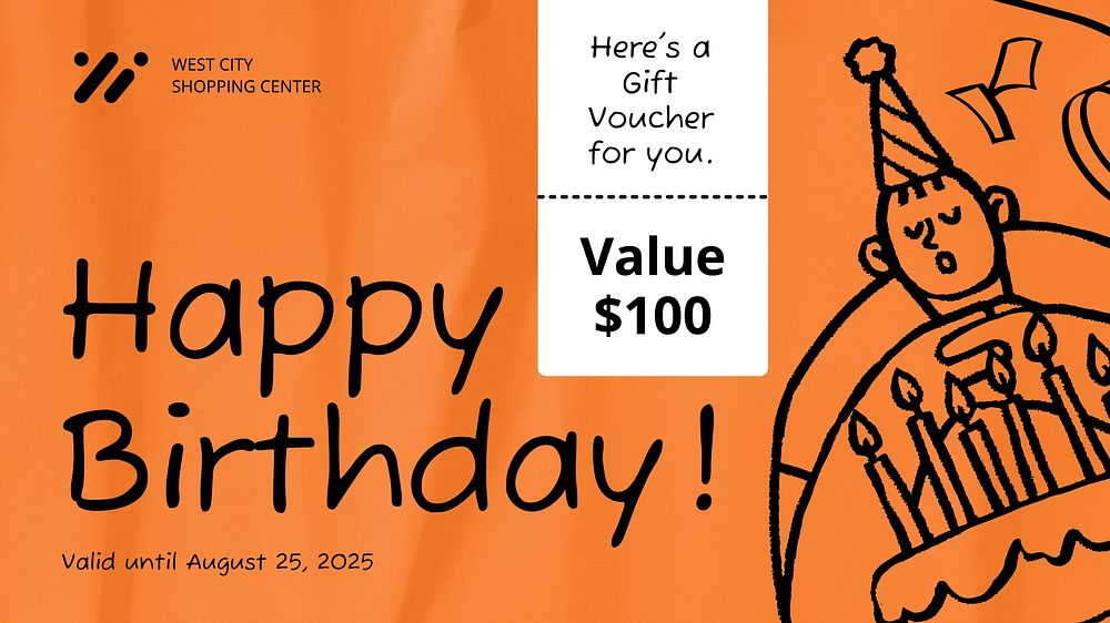 Birthday gift voucher template