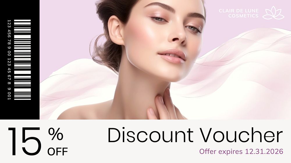 Cosmetics discount voucher template