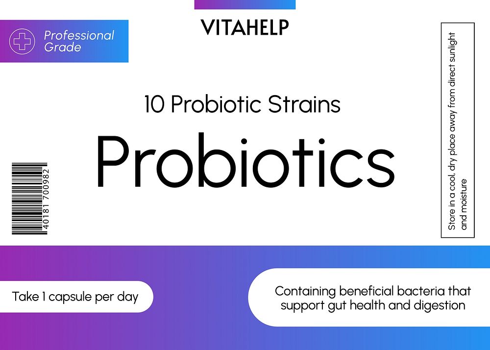 Probiotics  label template