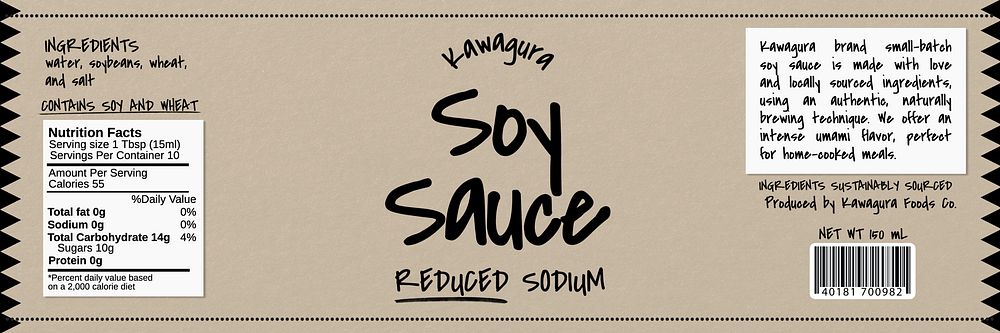 Soy sauce label template  design