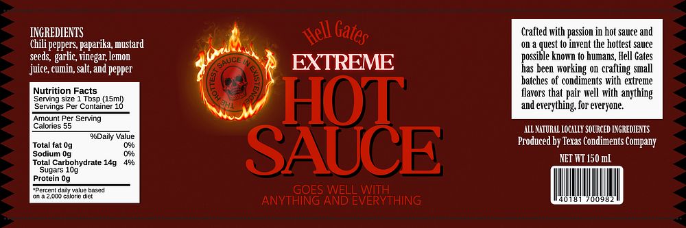 Hot sauce label template