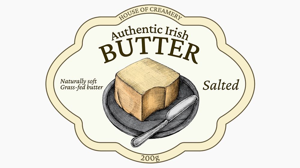 Salted butter  label template