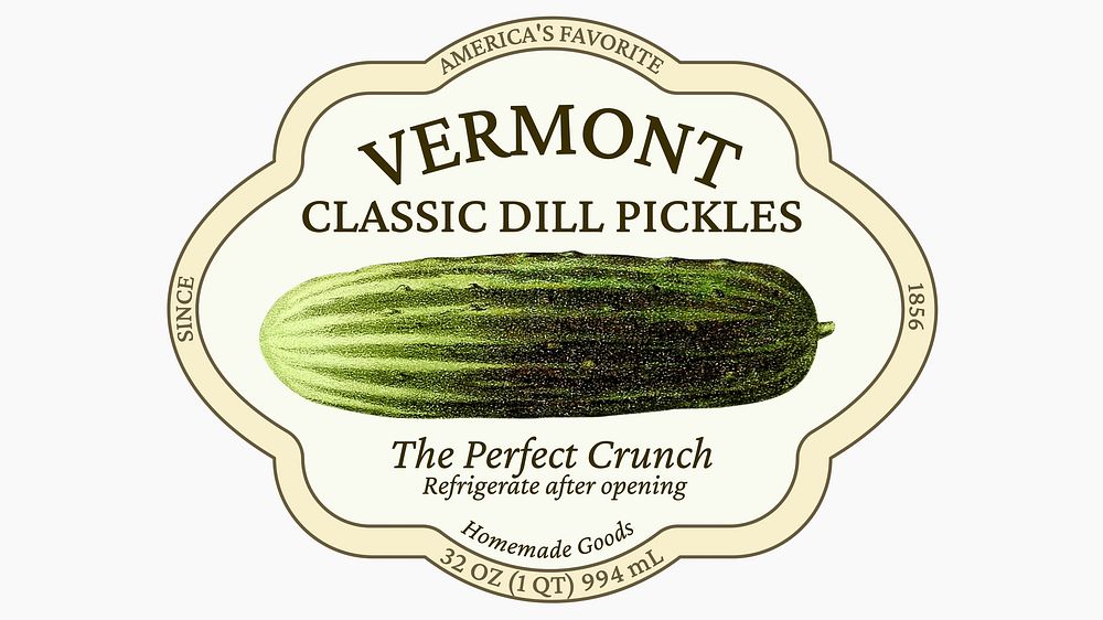 Dill pickles label template