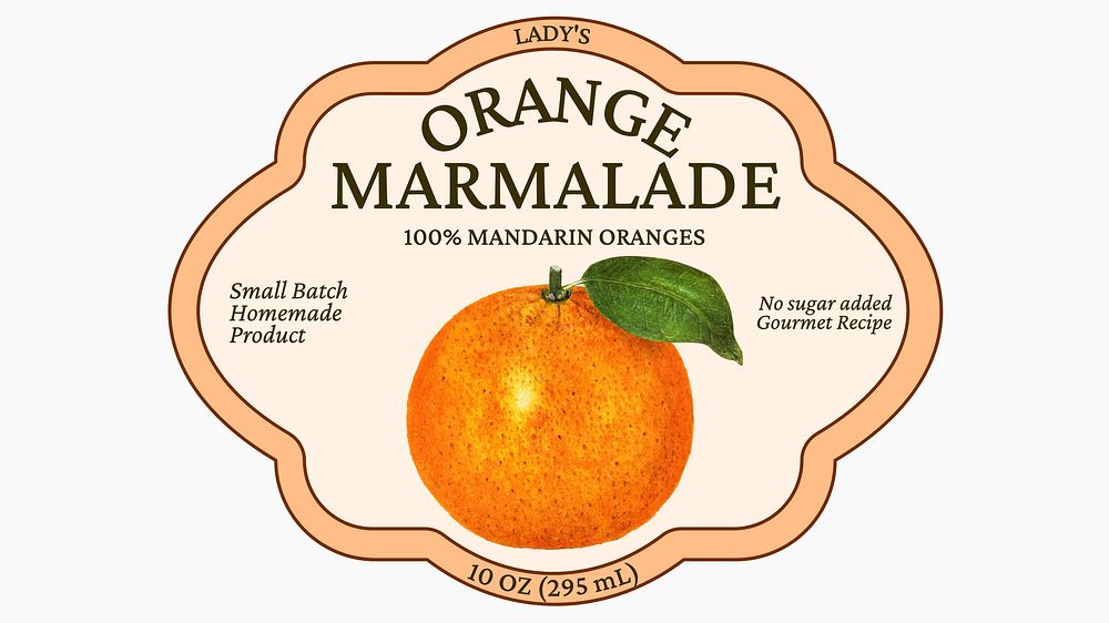 Orange marmalade label template