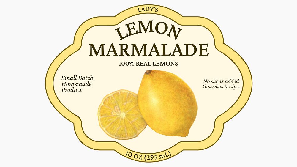 Lemon marmalade label template