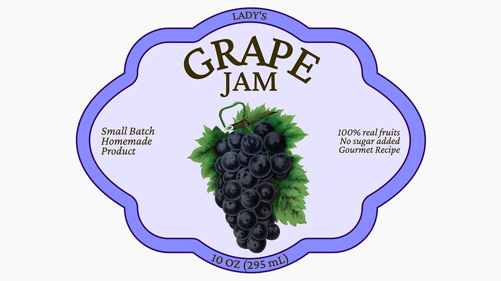 Grape jam label template  design