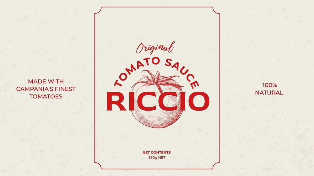 Tomato sauce label template
