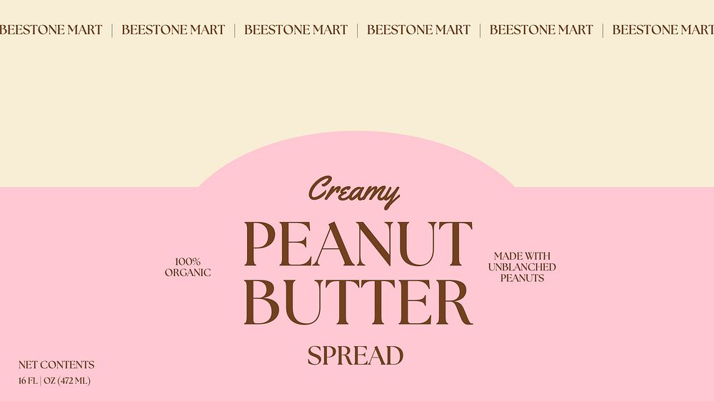 Peanut butter spread label template  design
