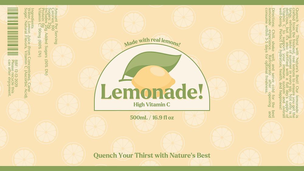 Lemonade label template