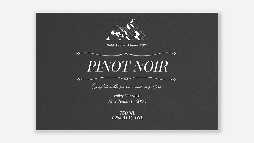 Pinot noir label template