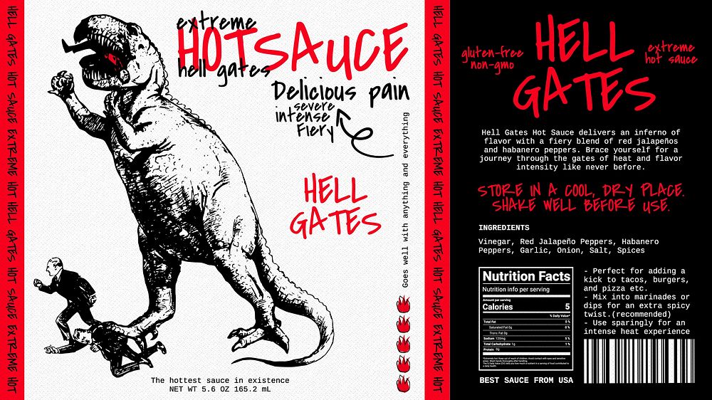 Hot sauce label template  design