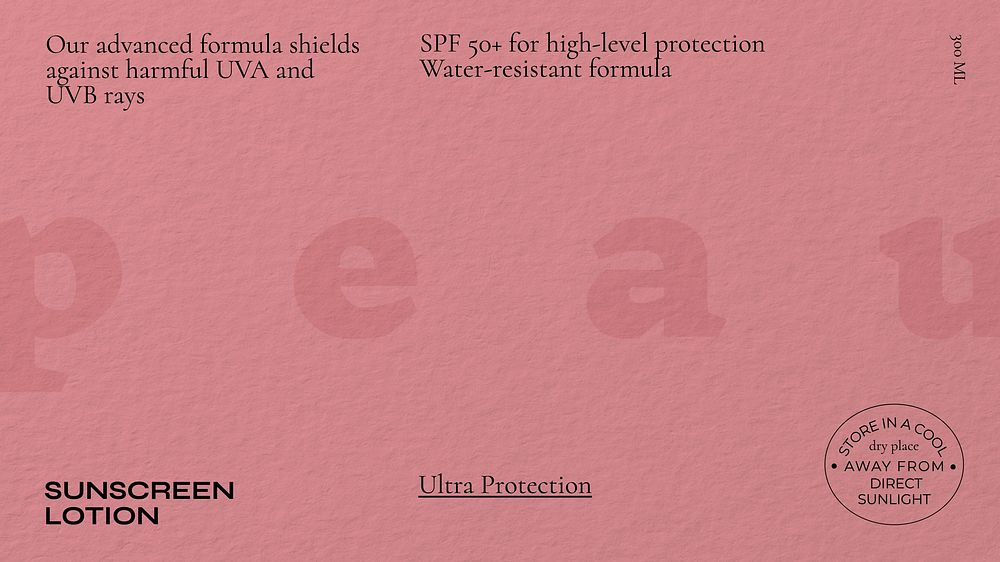 Sunscreen lotion label template