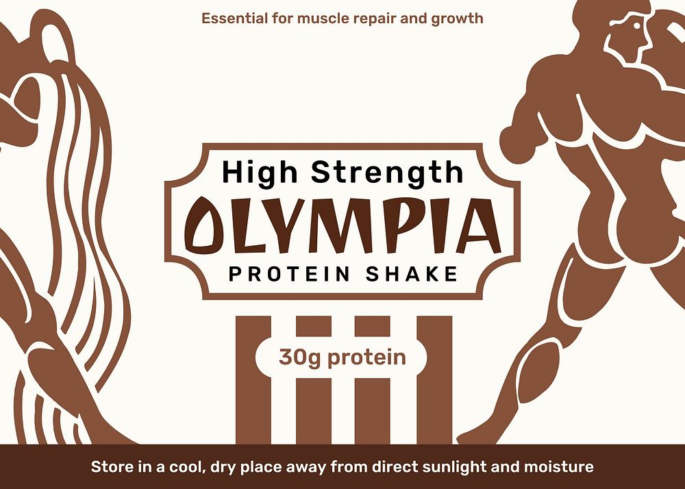 Protein shake  label template