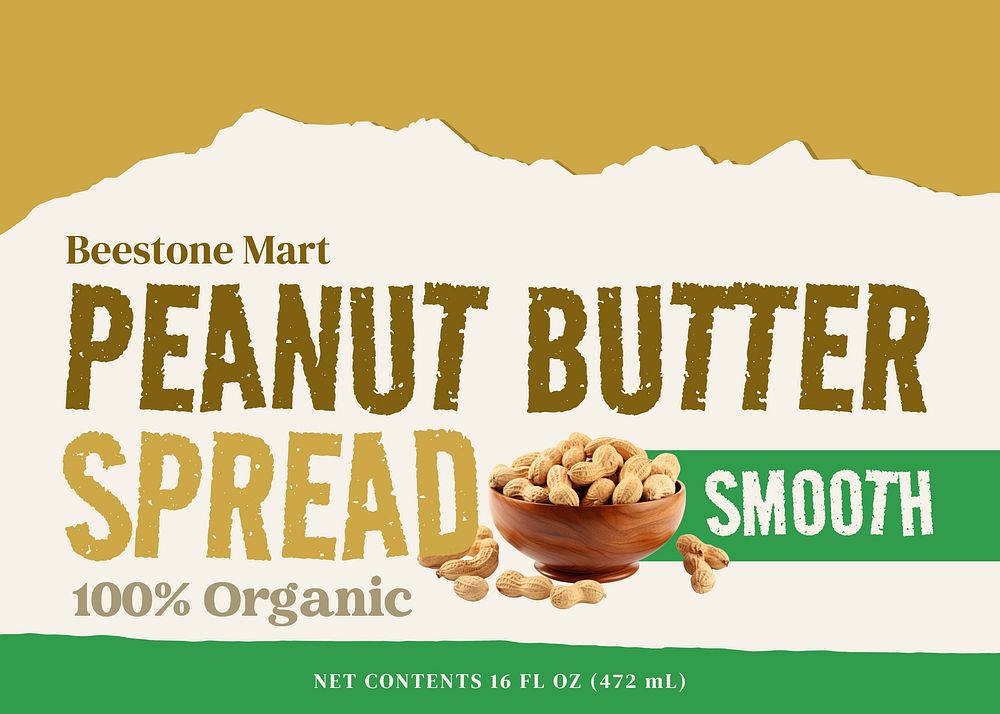 Peanut butter spread label template