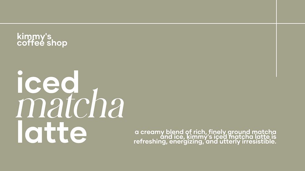 Iced matcha latte blog banner template