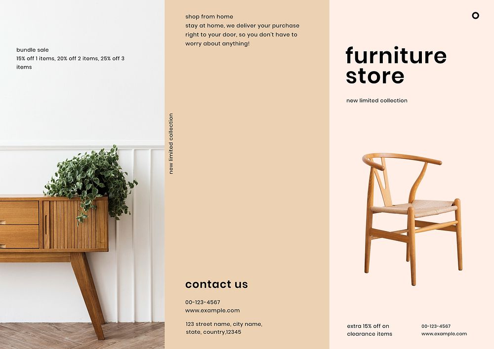 Furniture store brochure template, home decor