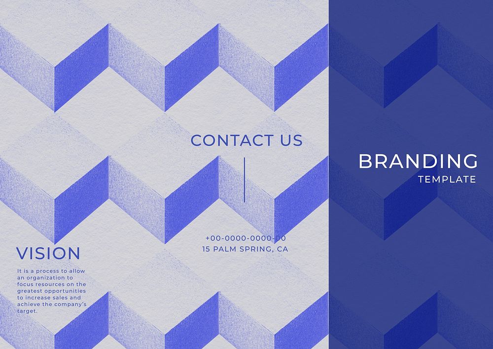 Business branding brochure template, retro geometric design 