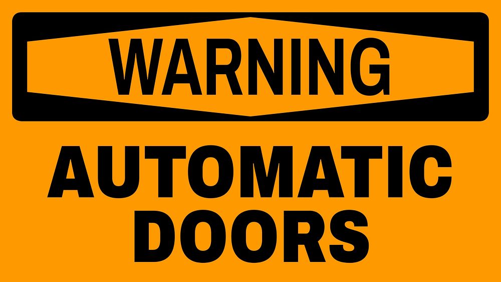 Automatic doors warning sign template