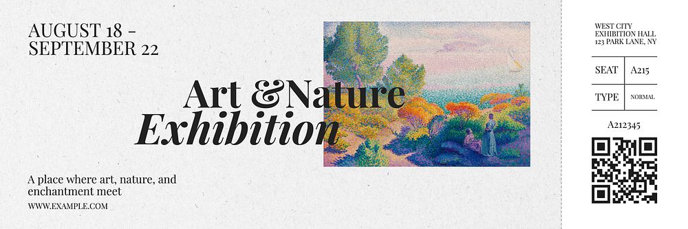  Art nature exhibition ticket template