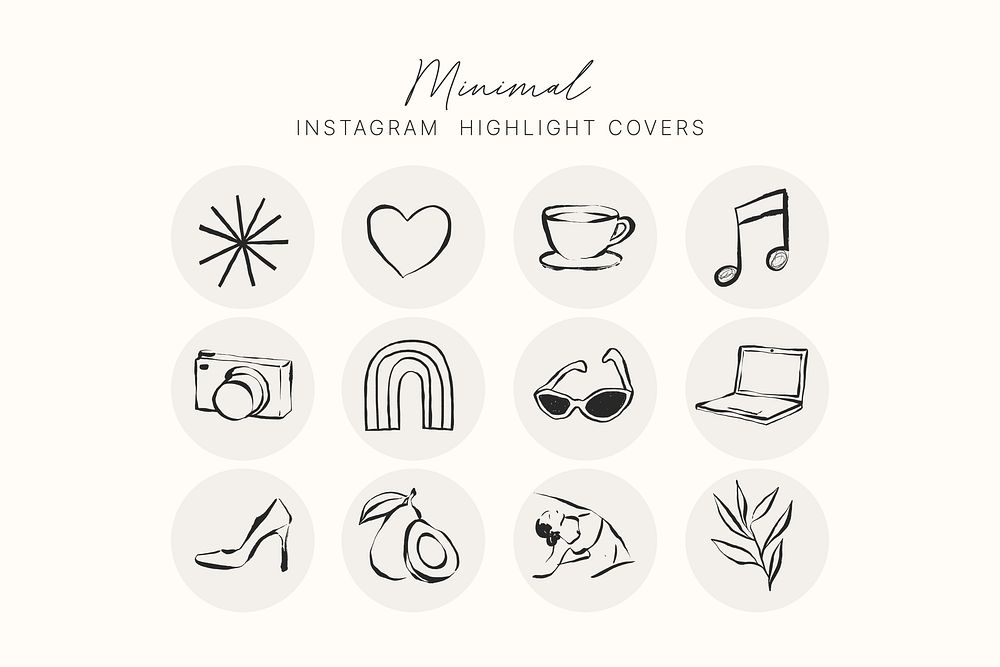 Minimal Instagram story highlight cover template