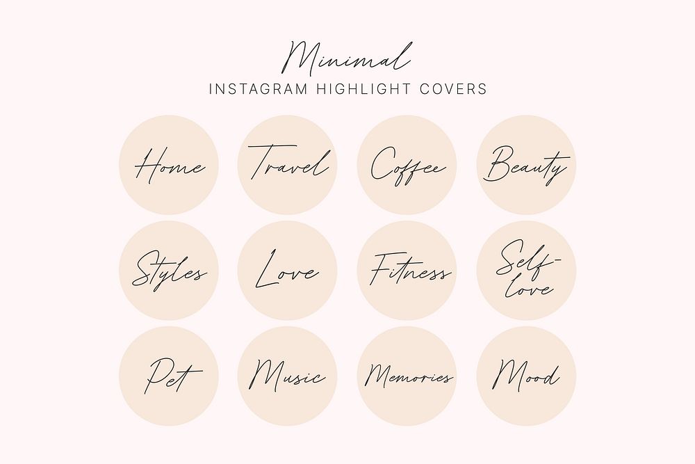 Minimal beige Instagram story highlight cover template