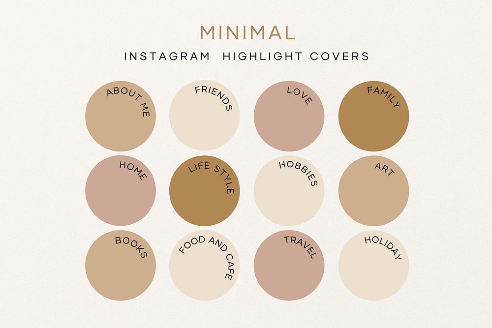 Minimal brown Instagram story highlight cover template set