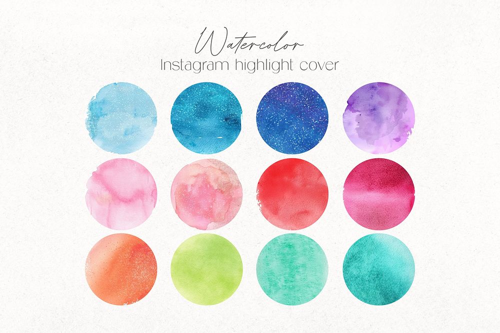 Watercolor Instagram story highlight cover template
